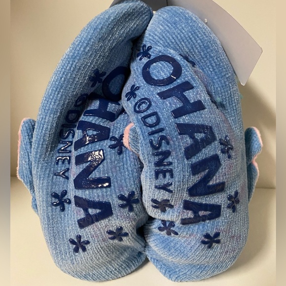 Disney Stitch Slippers Plush Sock Chenille Slip On House Shoes Size 5-10 Ohana - Picture 8 of 12